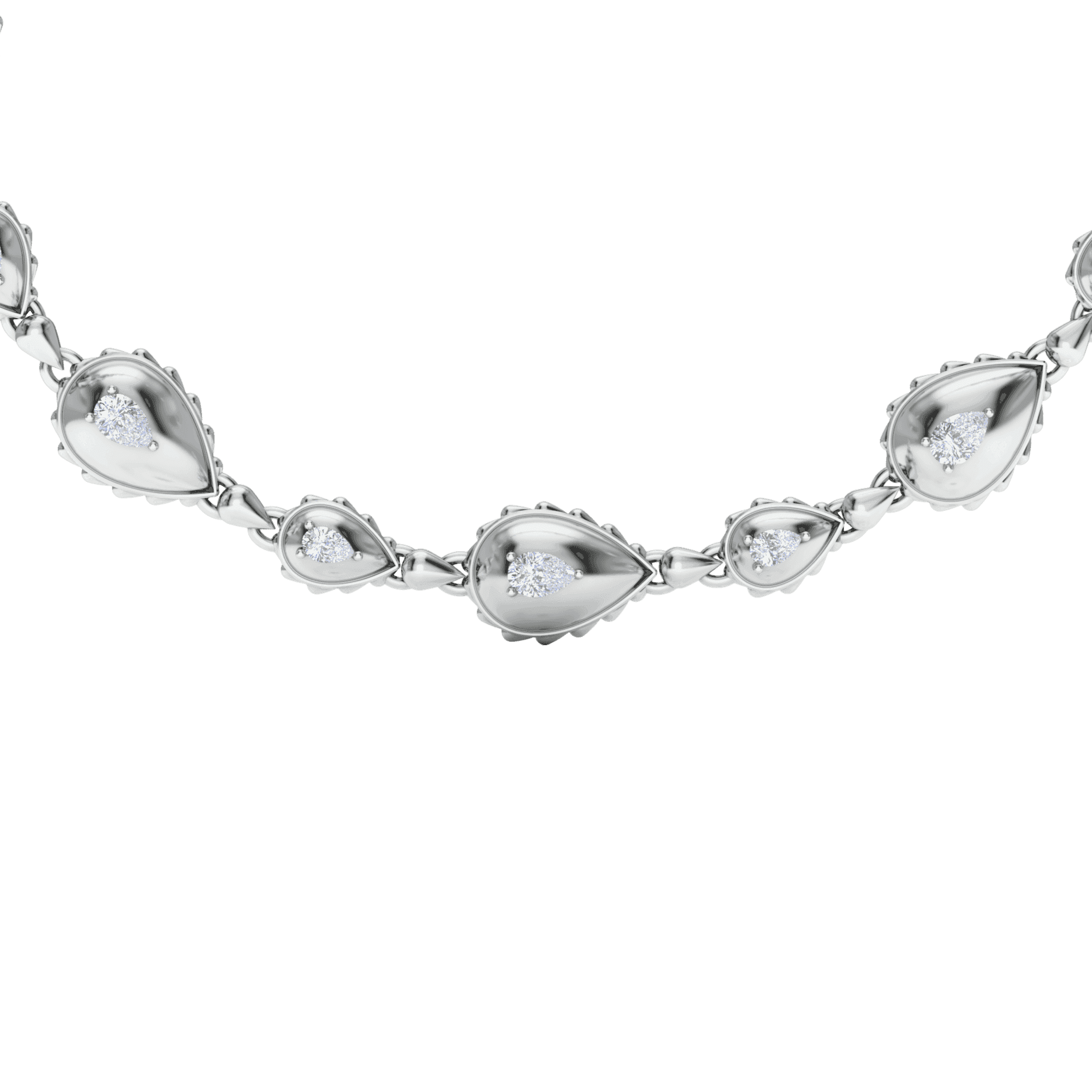 Rain Grand Duo Necklace in 18K White Gold