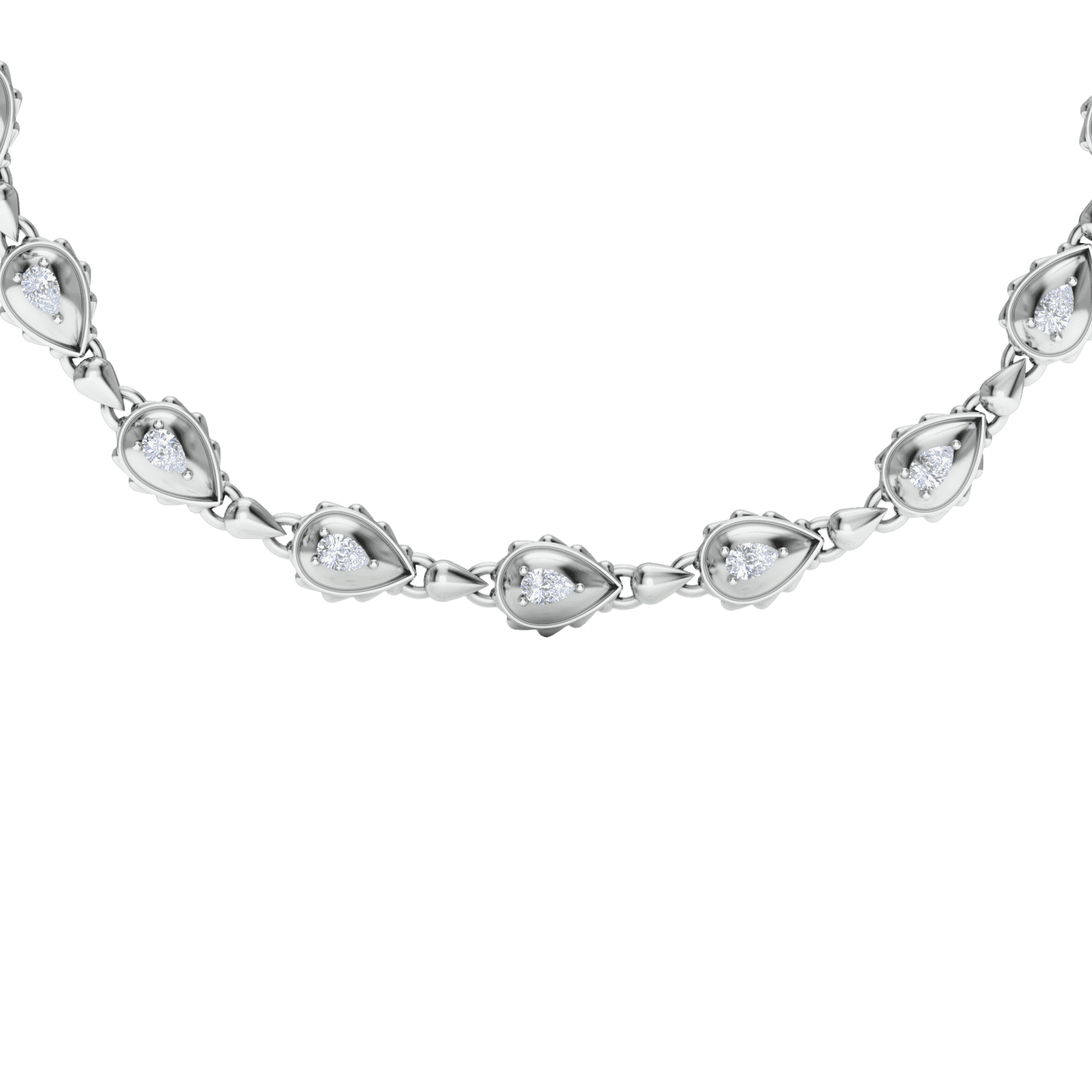 Rain Classic Necklace in 18K White Gold