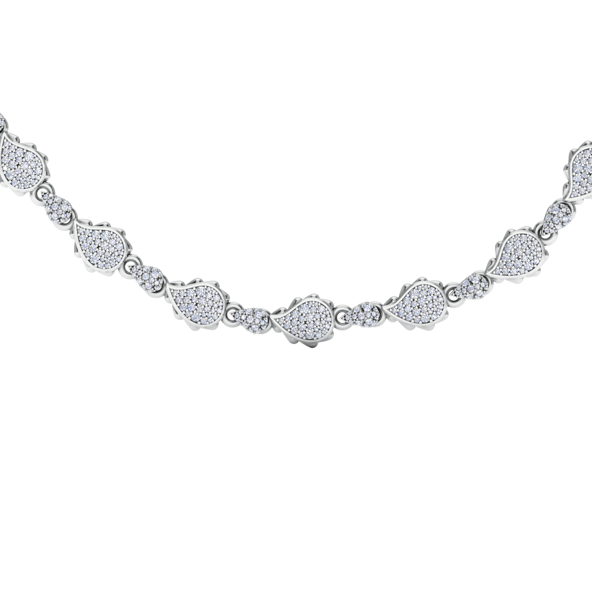 High Pave Classic Necklace in 18K White Gold