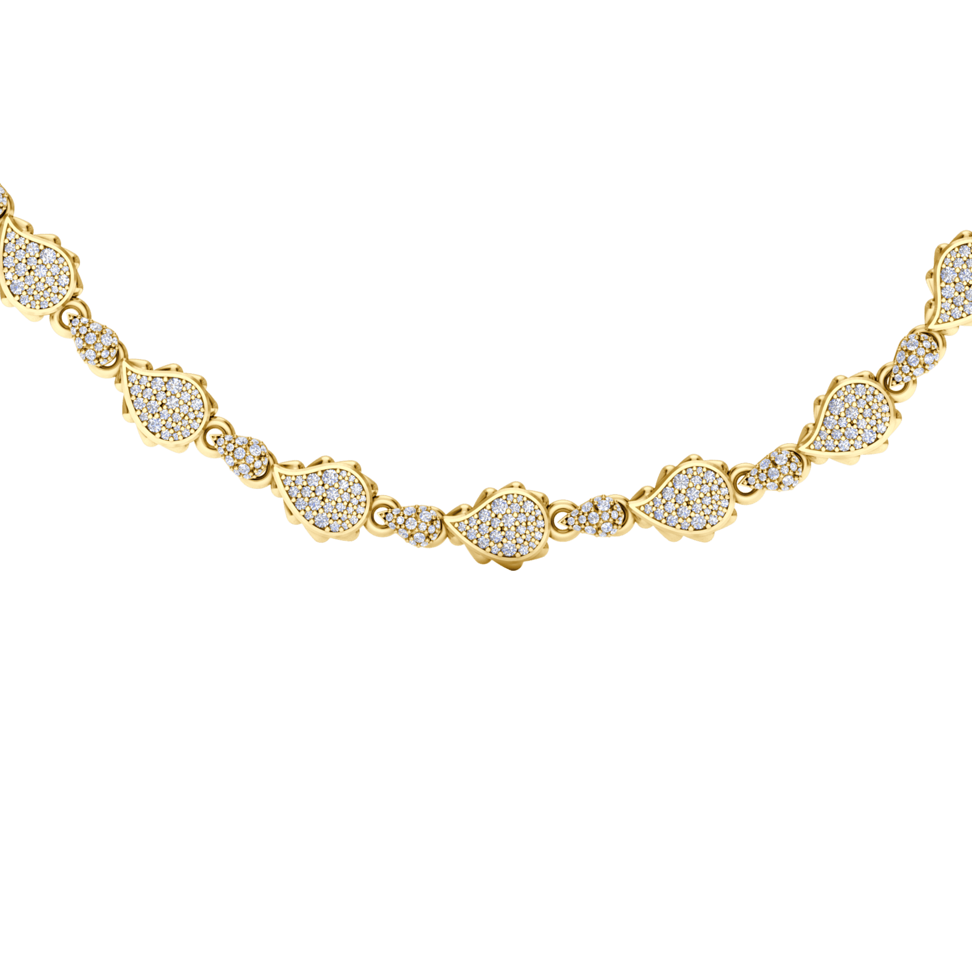 High Pave Classic Necklace in 18K Yellow Gold