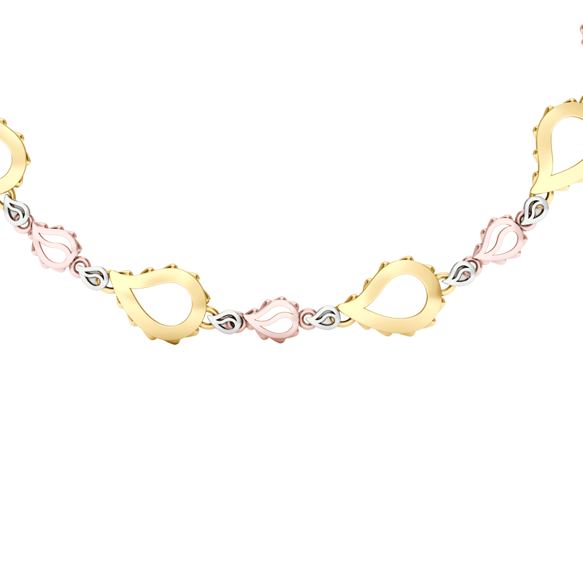 High Pure Grand Duo Necklace in 18K Tricolor Gold
