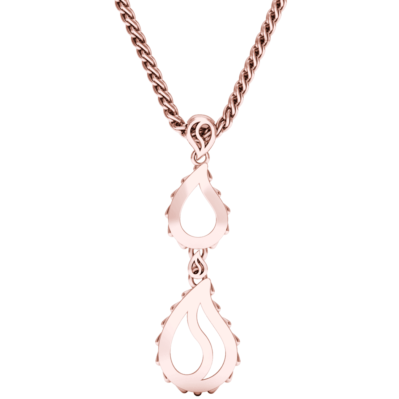 High Pure Royal Duo Pendant in 18K Rose Gold