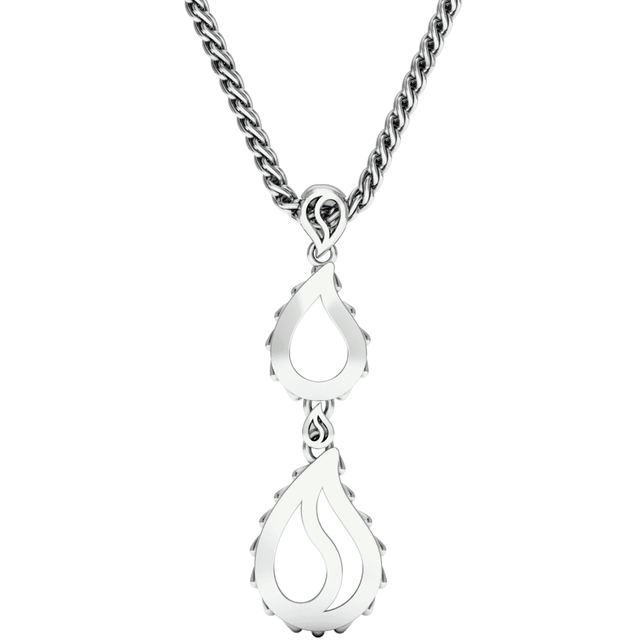 High Pure Royal Duo Pendant in 18K White Gold