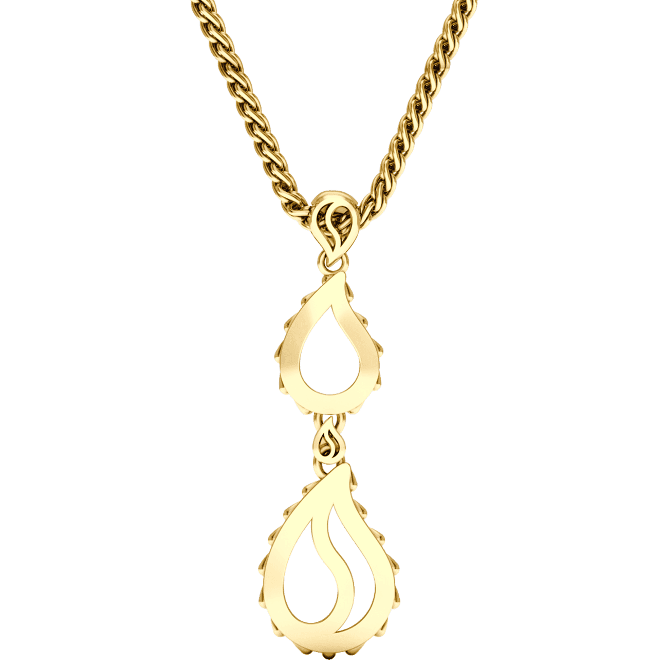 High Pure Royal Duo Pendant in 18K Yellow Gold