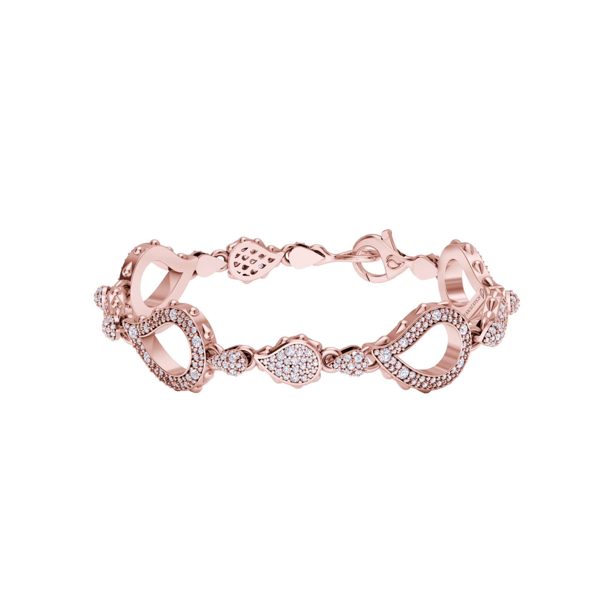 High Pave Grand Duo Bracelet in 18K Rose Gold