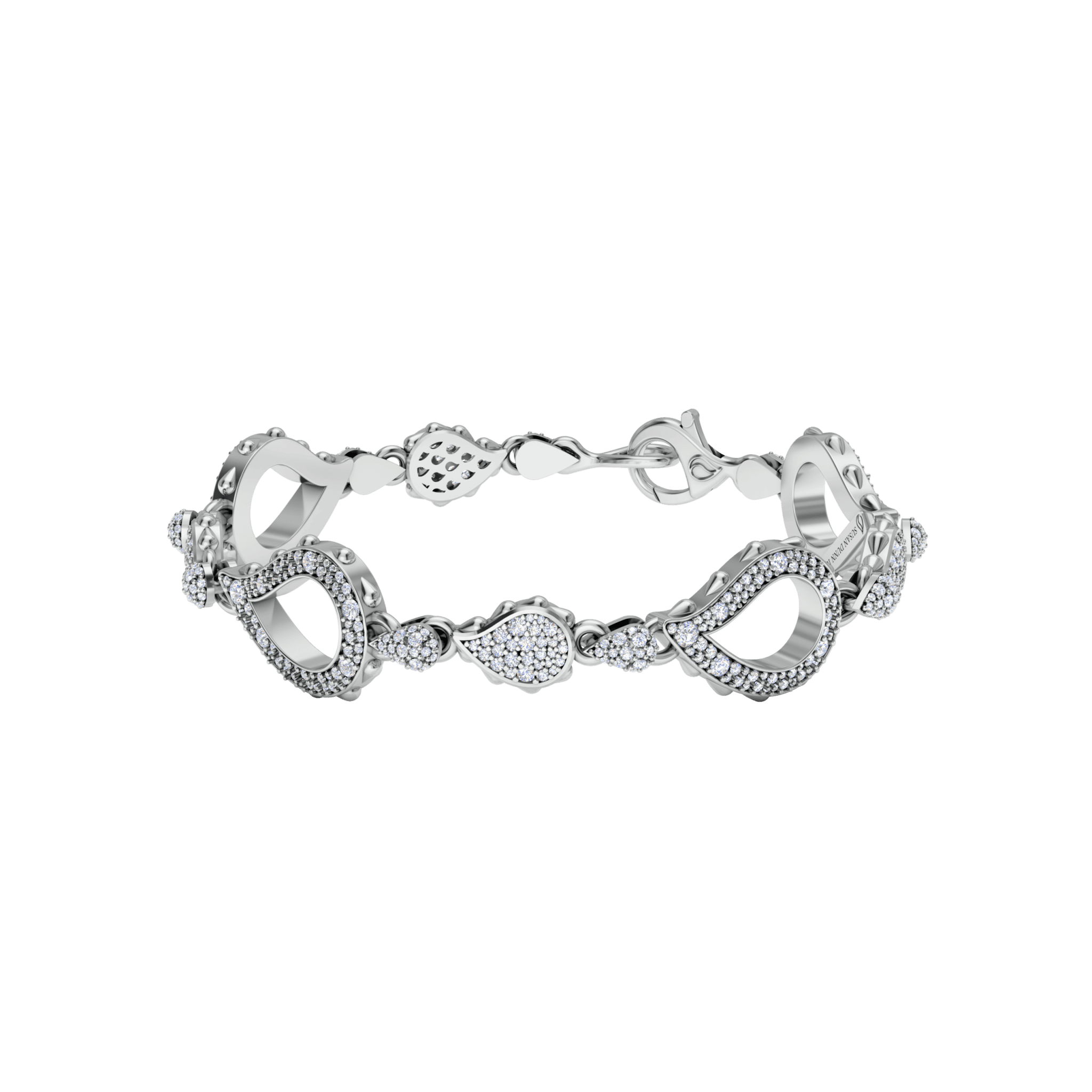 High Pave Grand Duo Bracelet in 18K White Gold