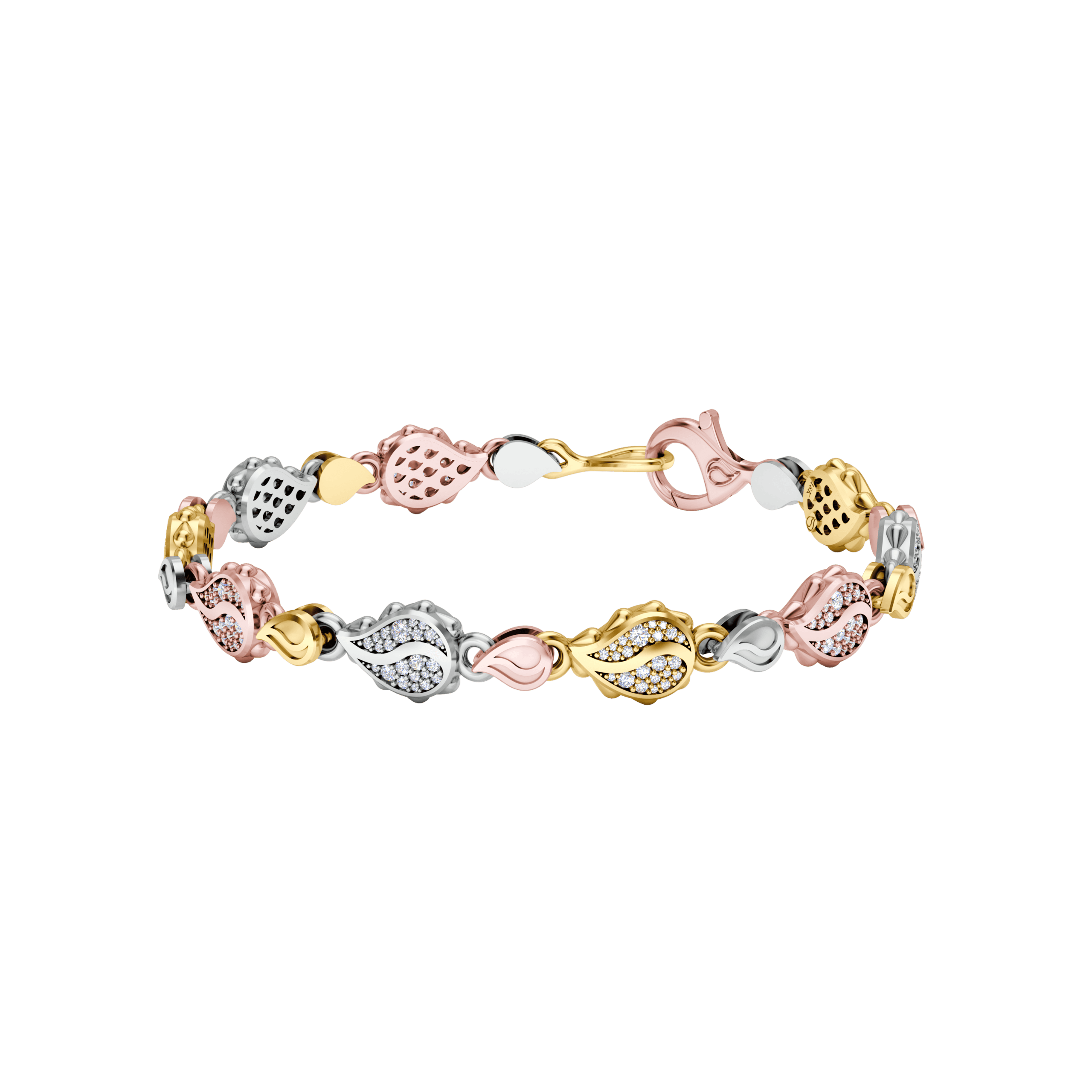 Signature Classic Bracelet in 18K Tricolor Gold