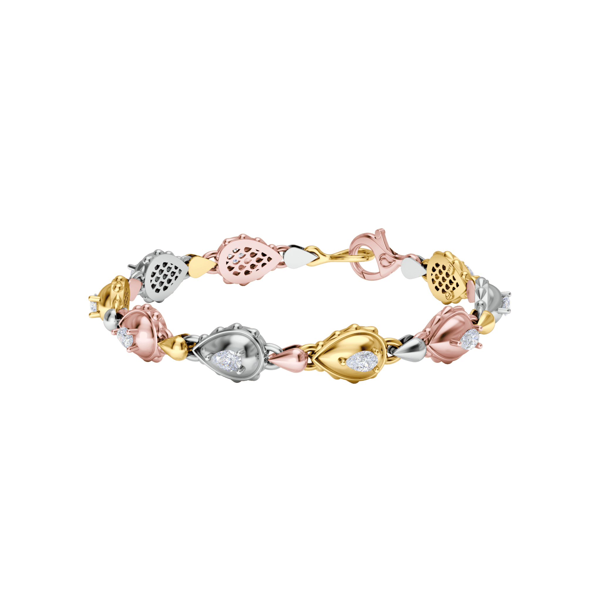 Rain Classic Bracelet in 18K Tricolor Gold