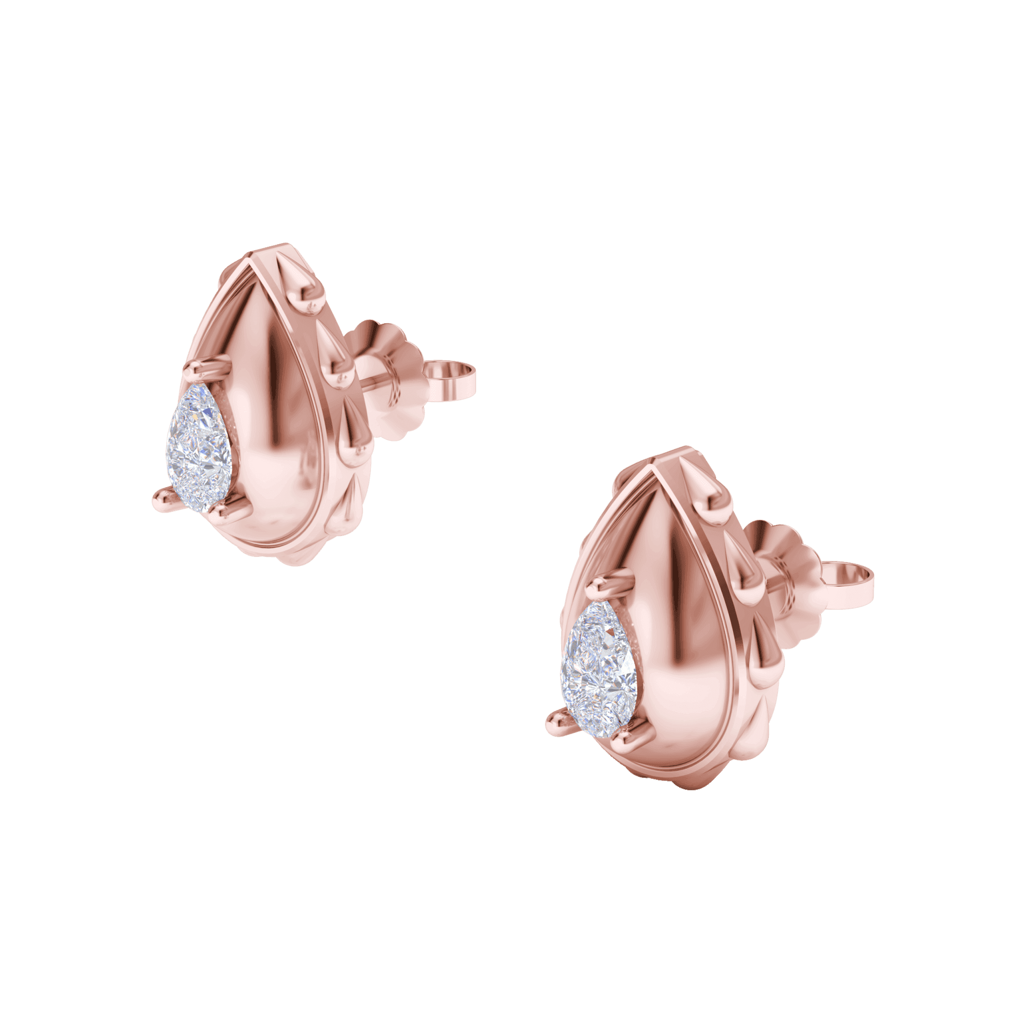 Rain Classic Studs in 18K Rose Gold