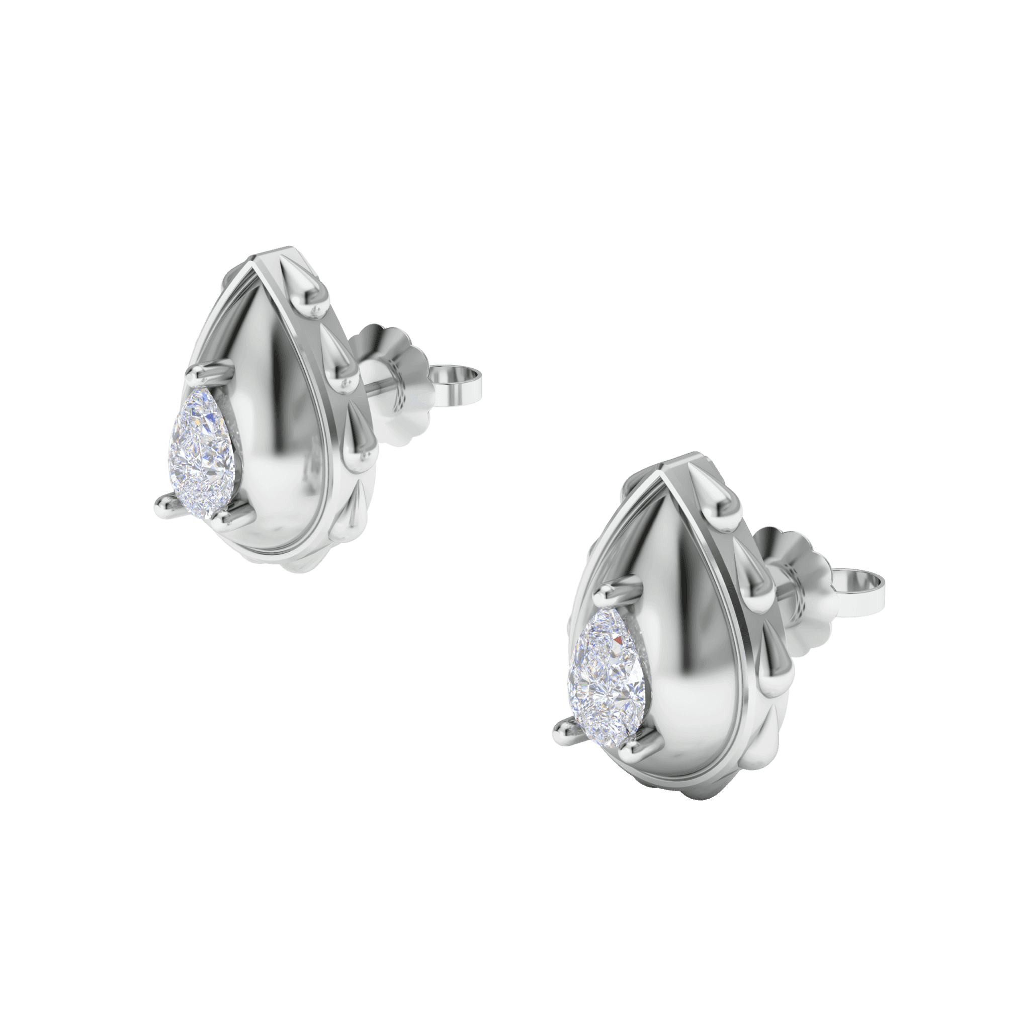 Rain Classic Studs in 18K White Gold