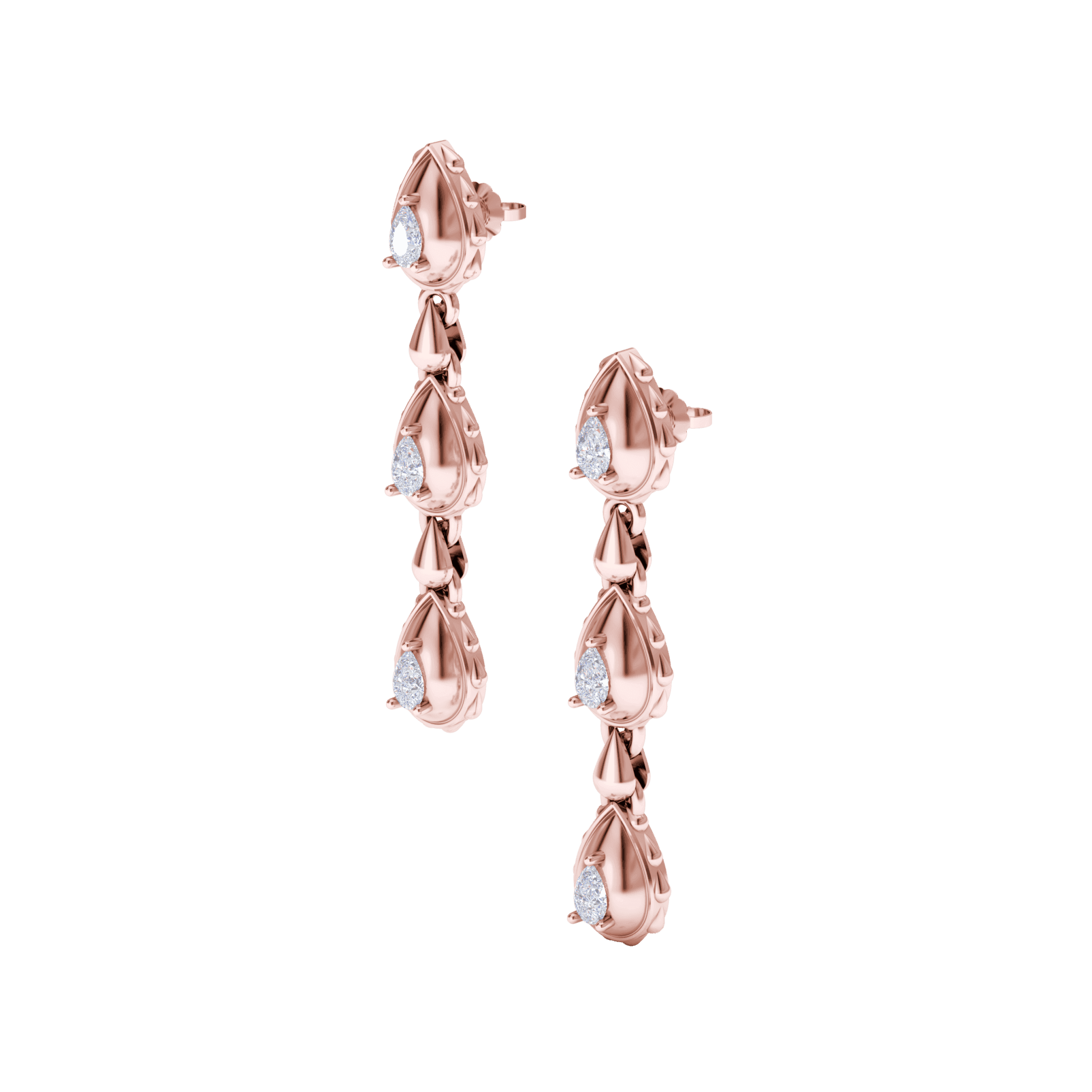 Rain Classic Trio Dangles in 18K Rose Gold