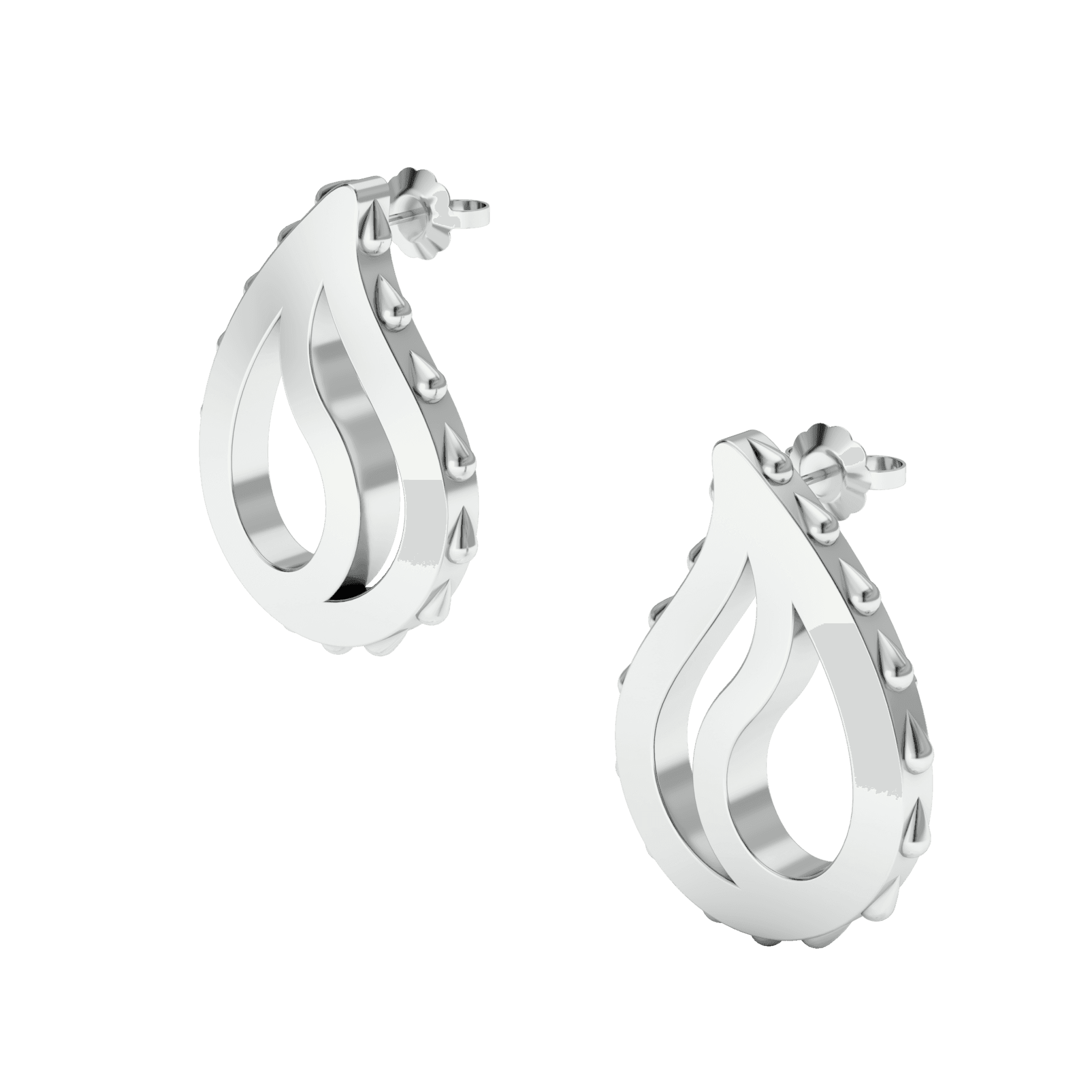High Pure Royal Earrings in 18K White Gold