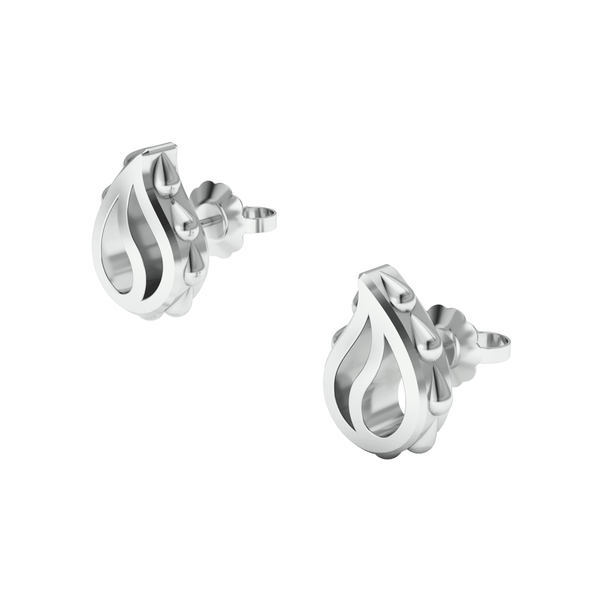 High Pure Classic Studs in 18K White Gold