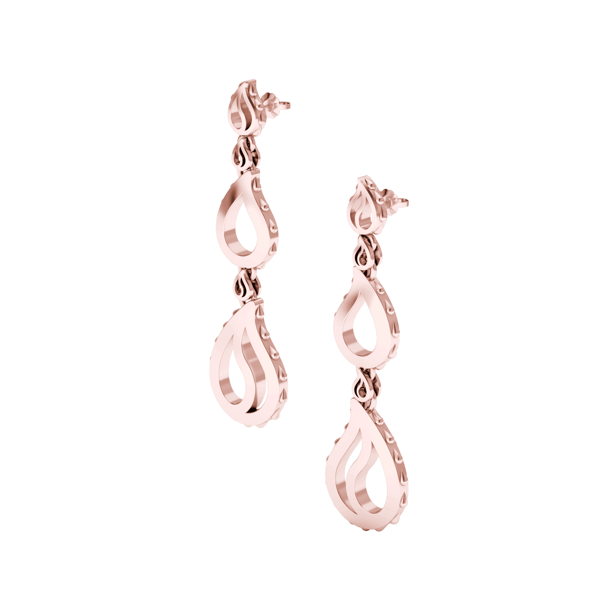 High Pure Royal Duo Dangles in 18K Rose Gold