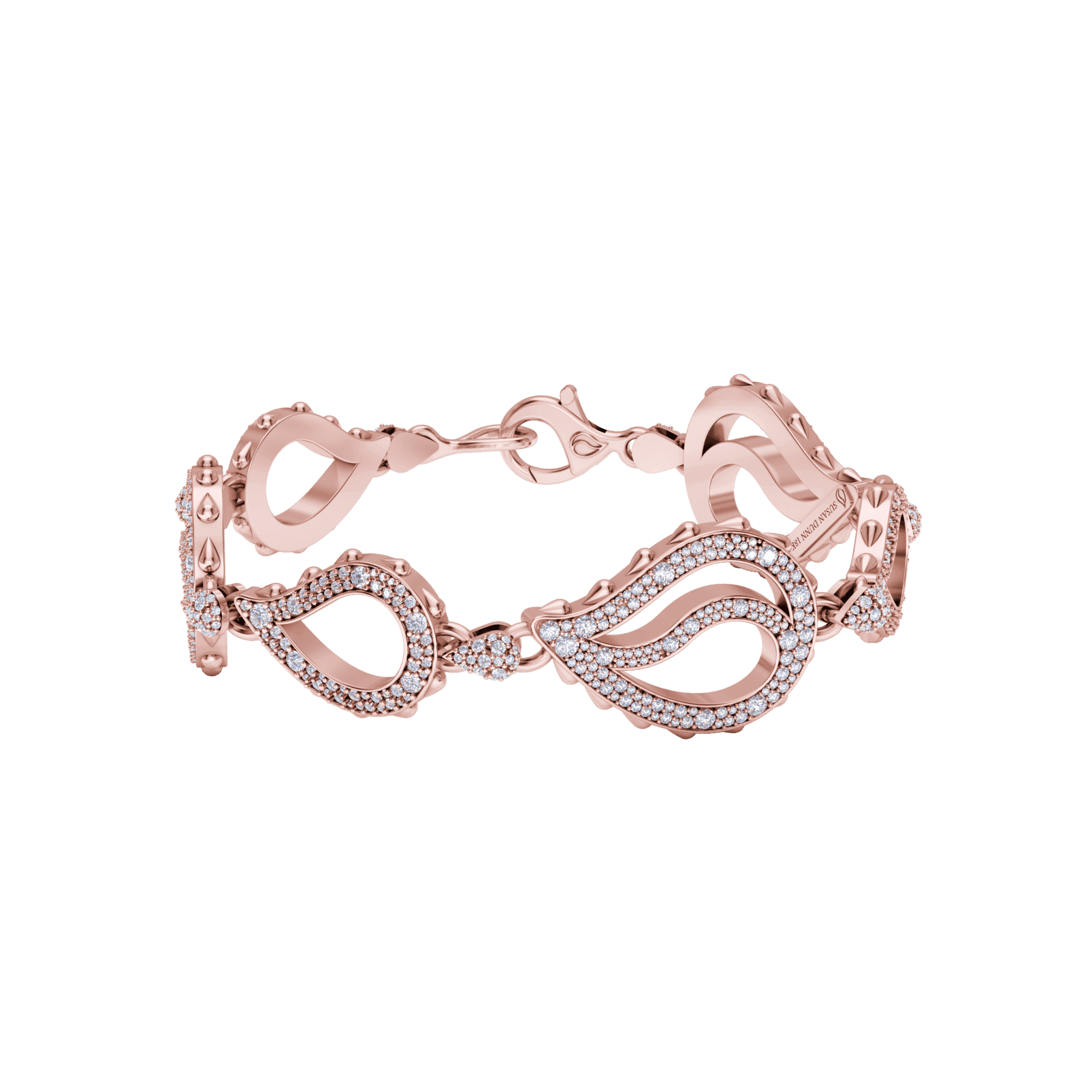 High Pave Royal Duo Bracelet in 18K Rose Gold
