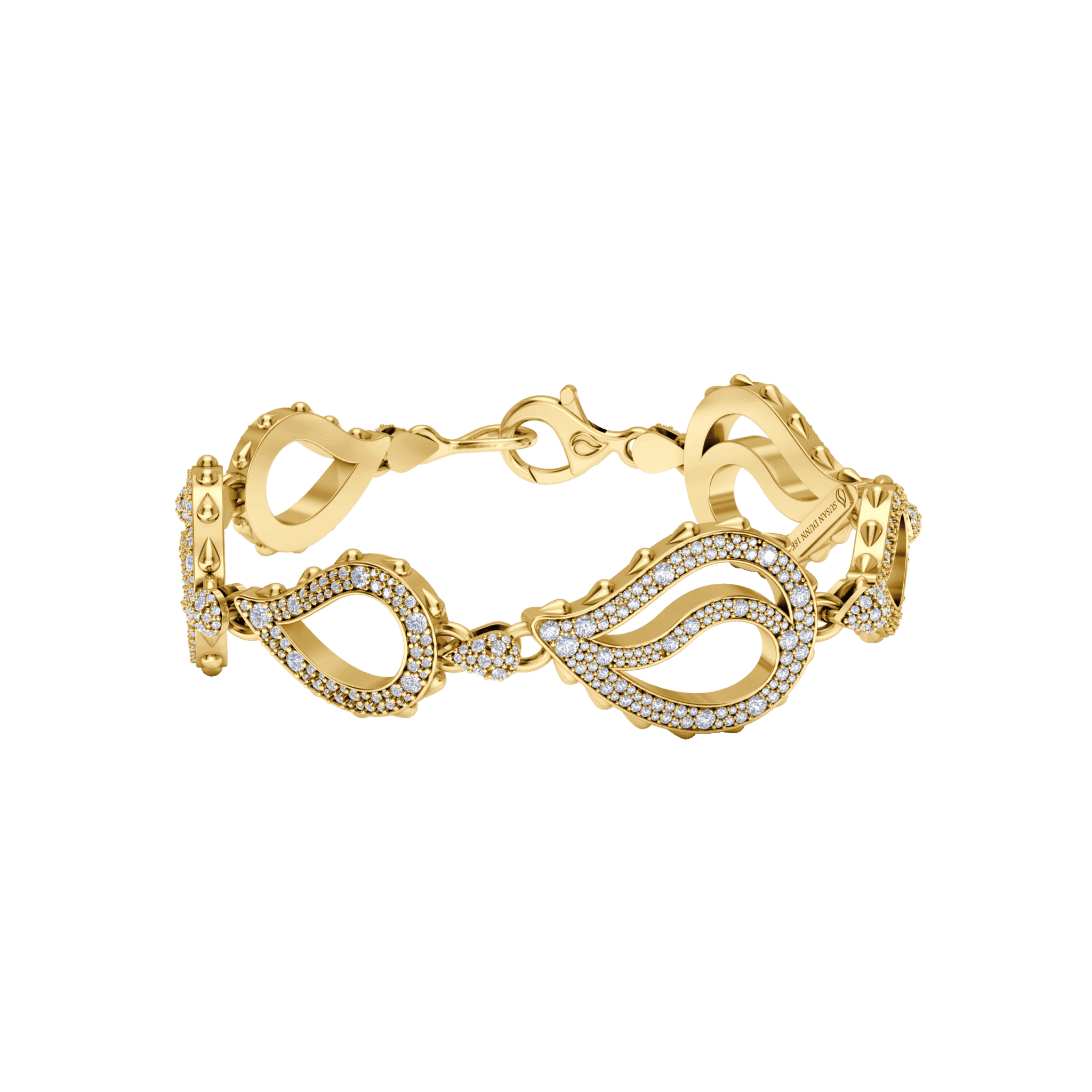 High Pave Royal Duo Bracelet in 18K Yellow Gold
