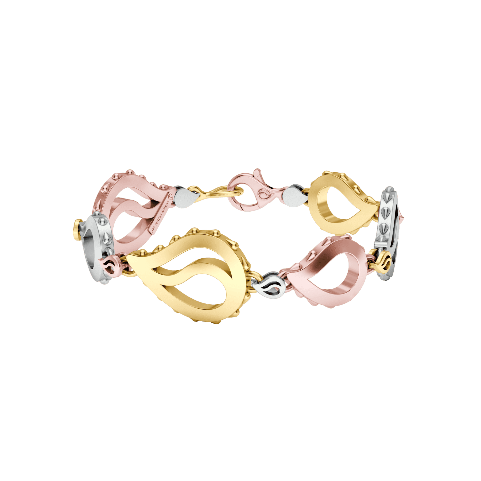 High Pure Royal Duo Bracelet in 18K Tricolor Gold