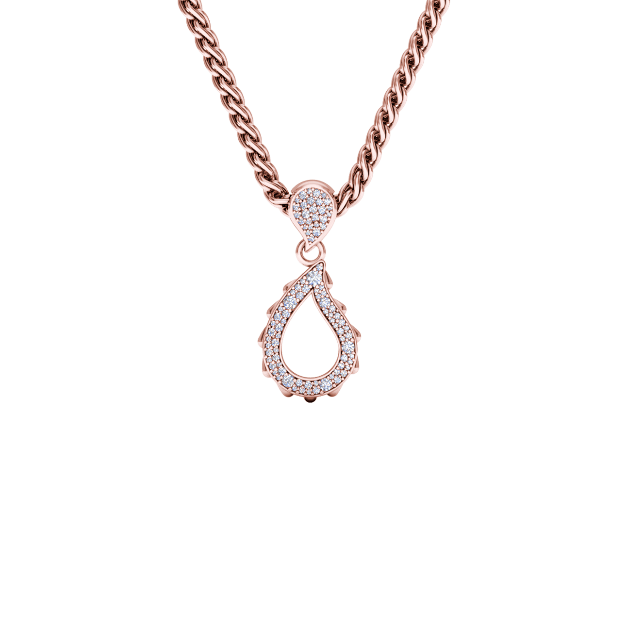 High Pave Grand Pendant in 18K Rose Gold