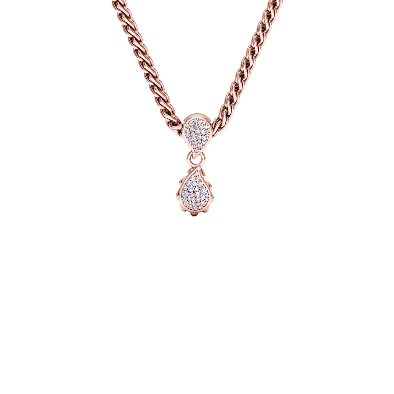 High Pave Classic Pendant in 18K Rose Gold