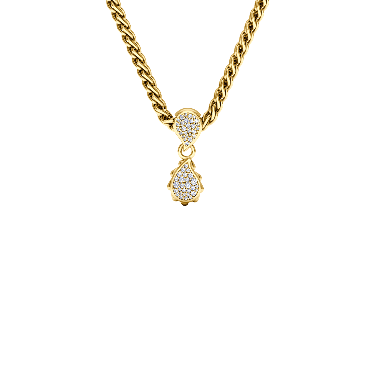 High Pave Classic Pendant in 18K Yellow Gold