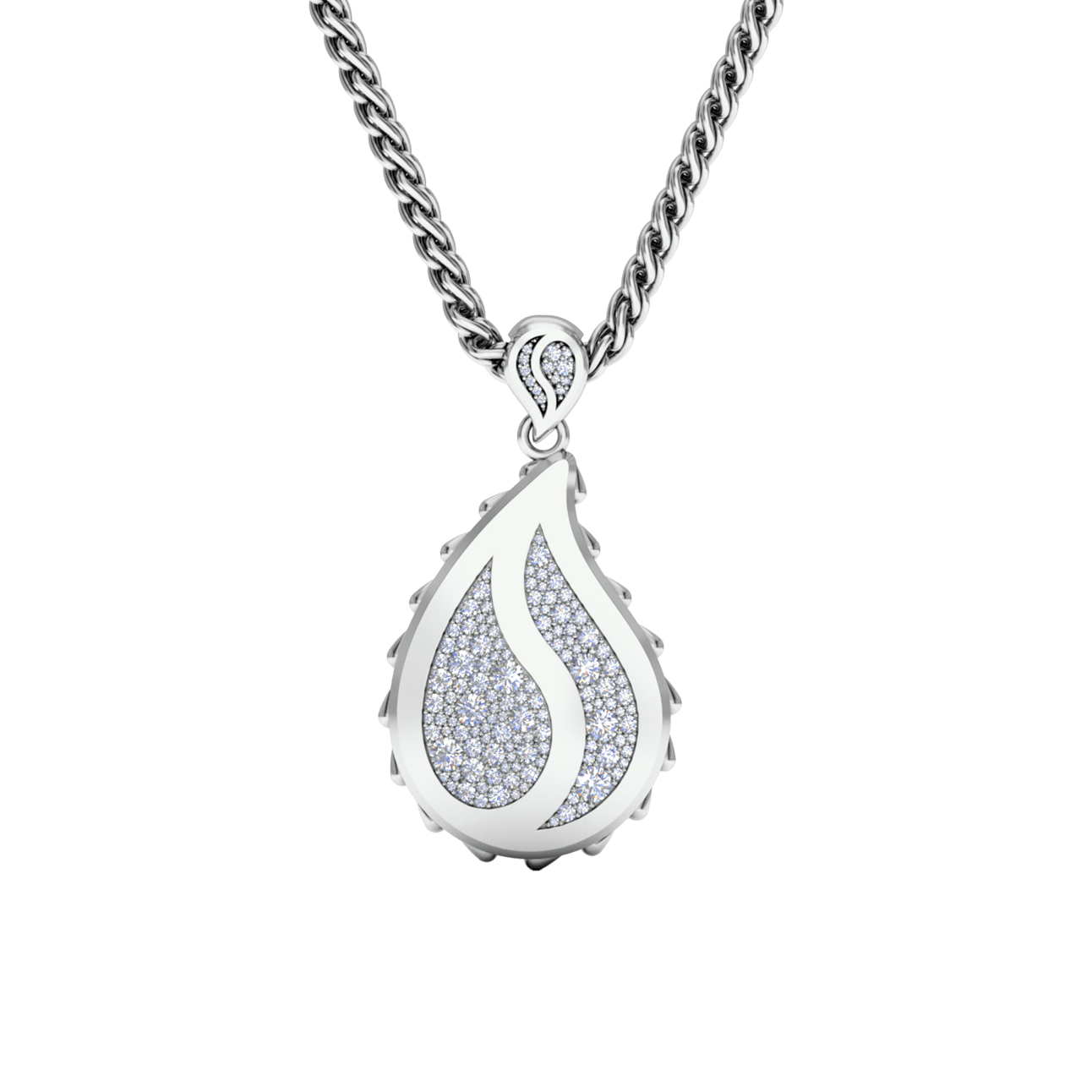 Signature Royal Pendant in 18K White Gold