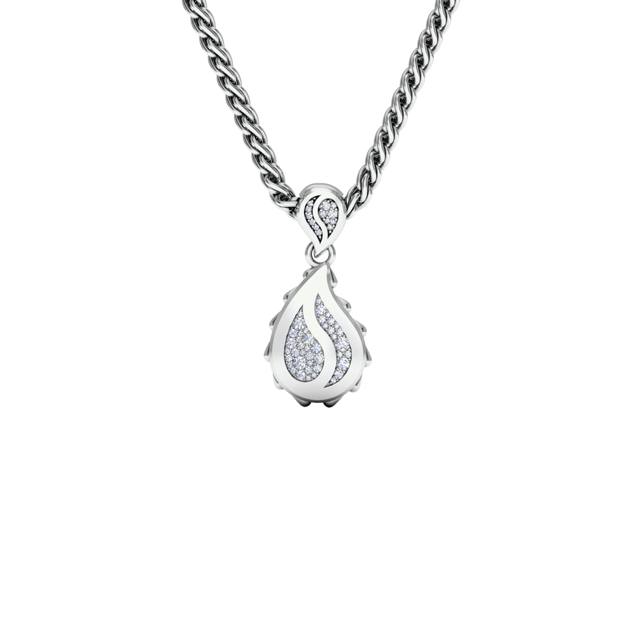 Signature Grand Pendant in 18K White Gold