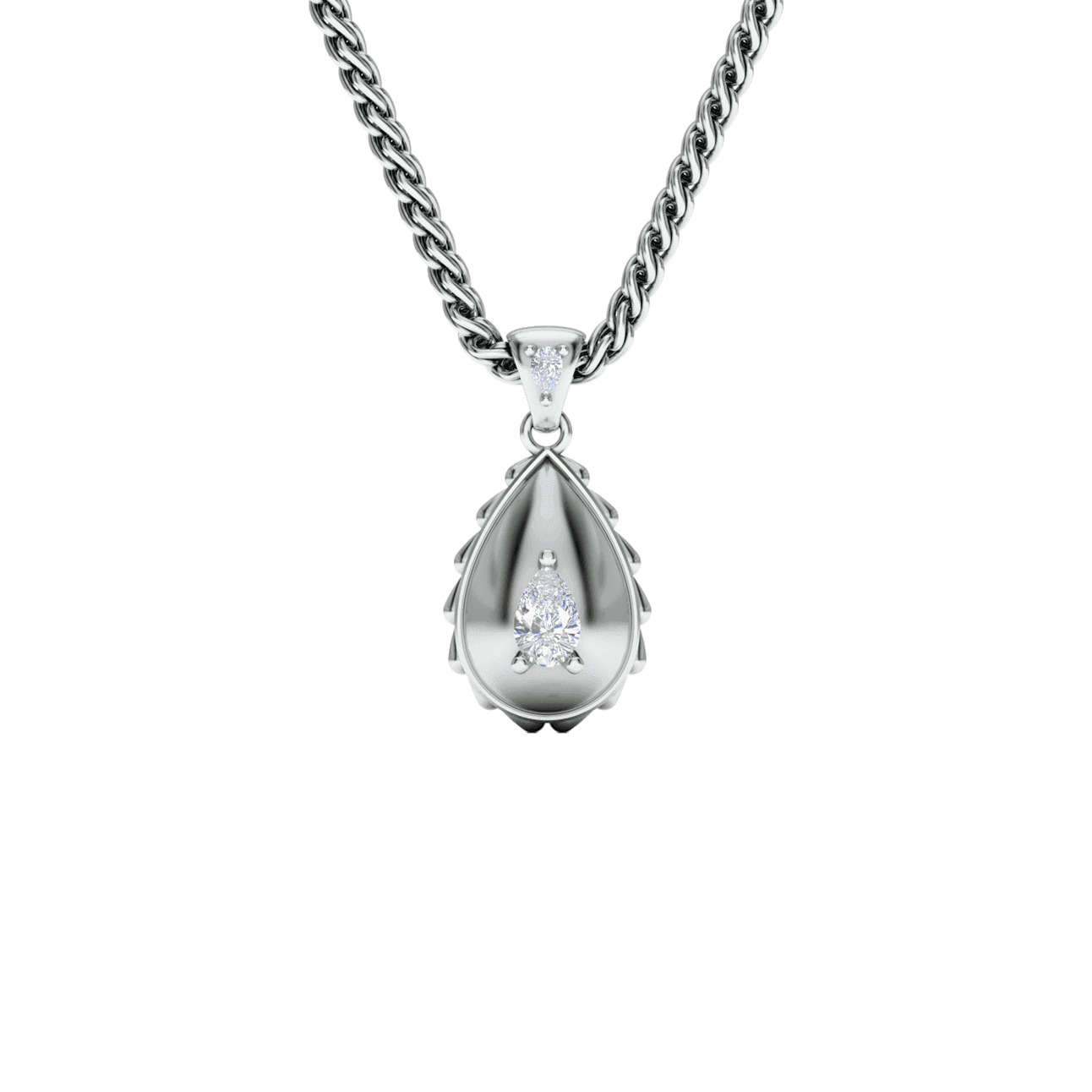 Rain Royal Pendant in 18K White Gold