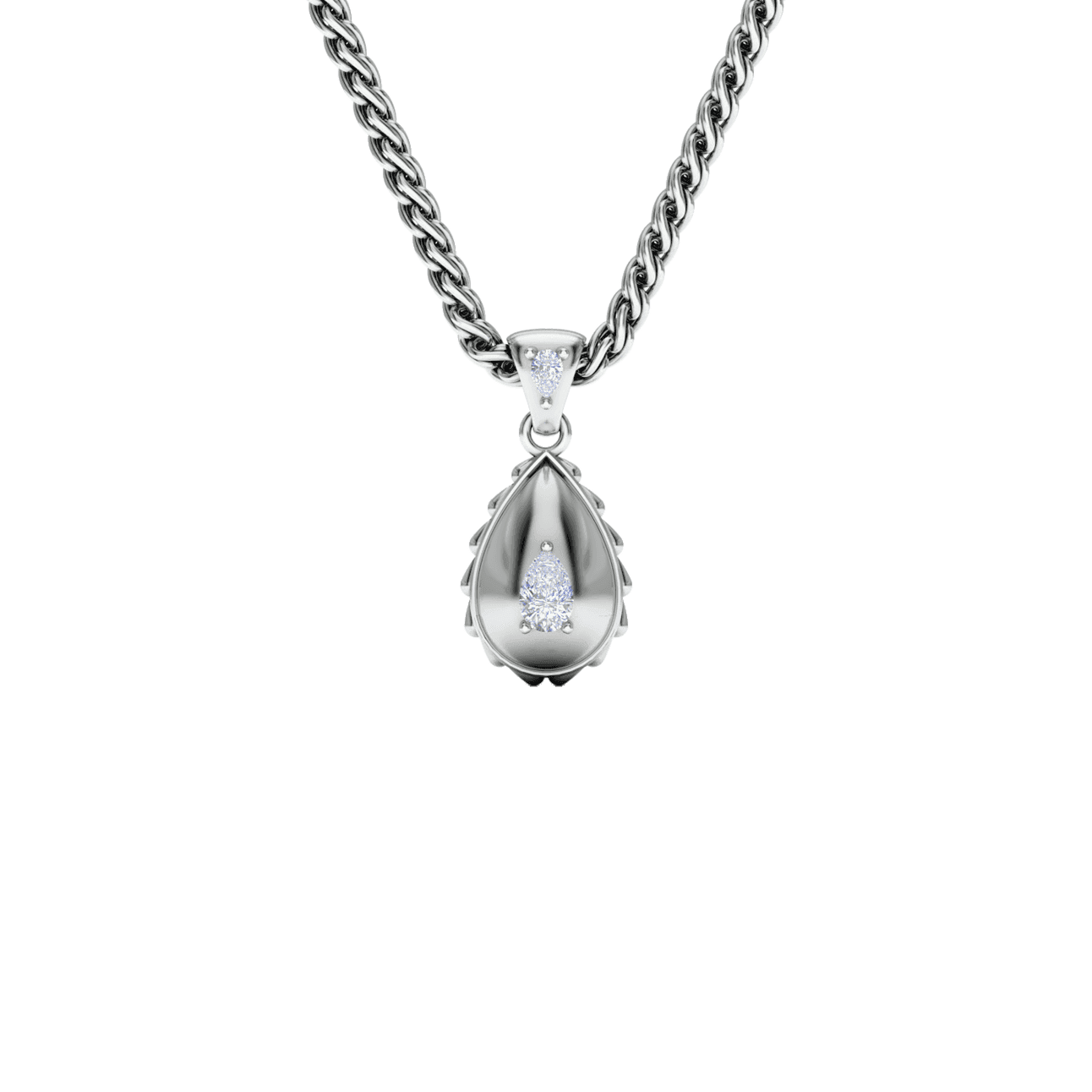 Rain Grand Pendant in 18K White Gold