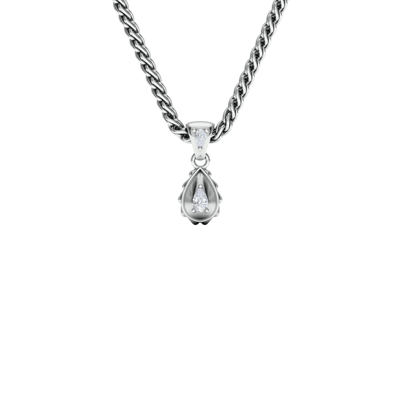 Rain Classic Pendant in 18K White Gold