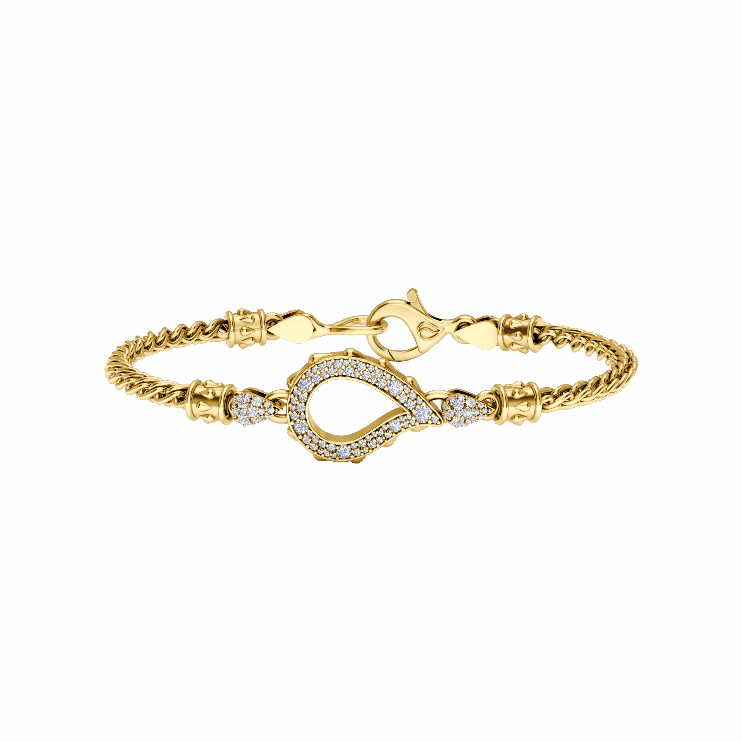 High Pave Grand Chain Bracelet in 18K Yellow Gold